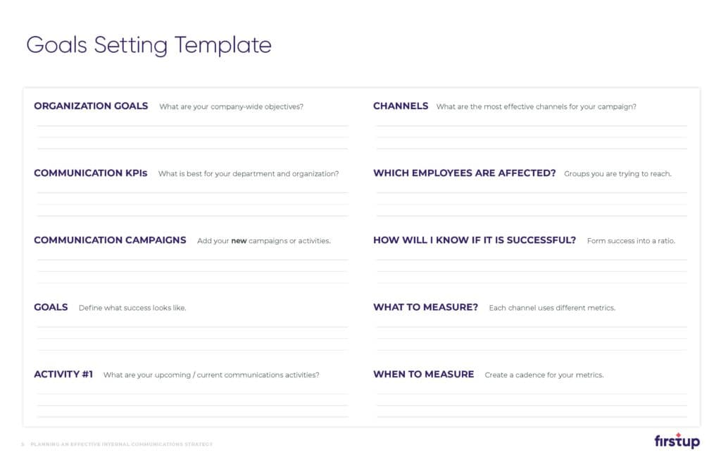 Templates for Planning an Effective Internal Communication Strategy Page