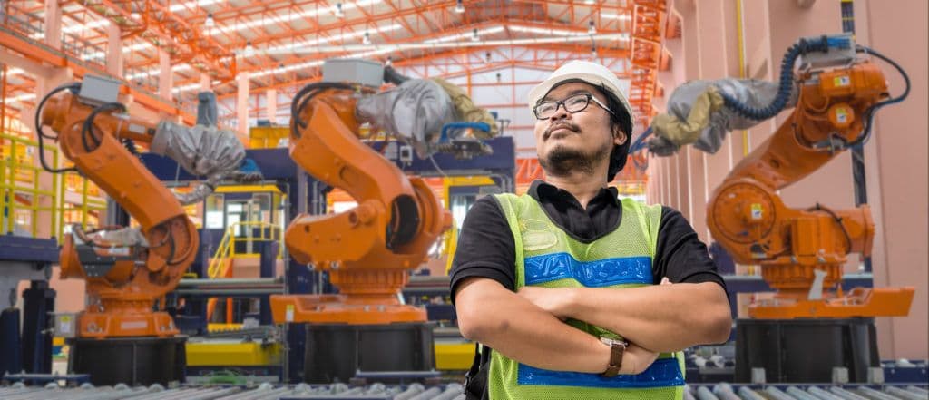 Frontline worker on factory floor