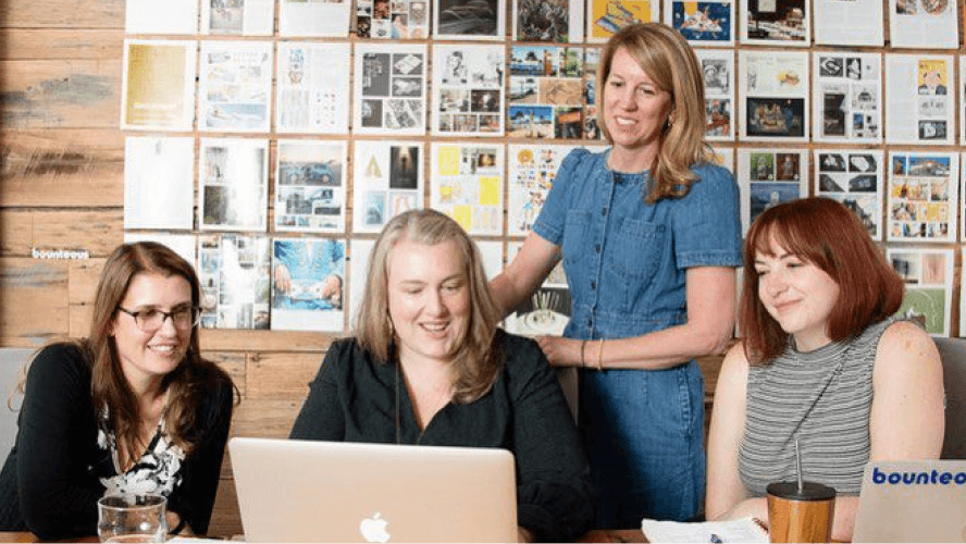 Employees at desk