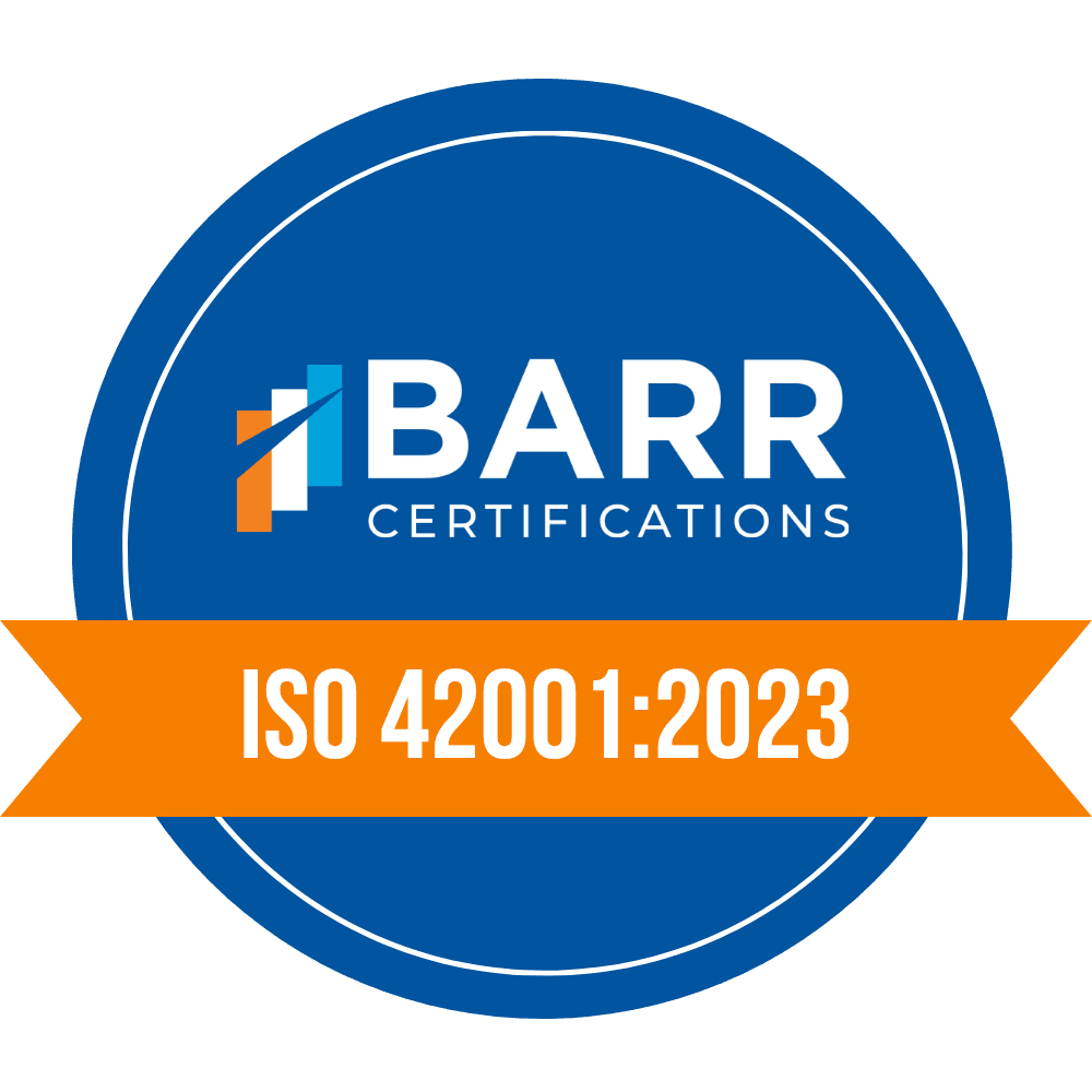 BARR Certifications ISO 42001:2023's logo